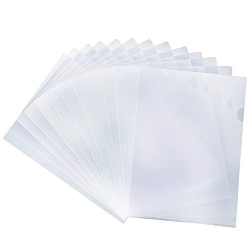 60pcs Plastic Clear Document Folders Project Pockets, File Folders for Letter Size and A4