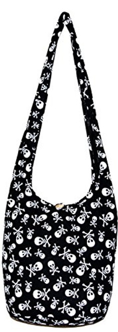 Skull Bohemian Hippie Hipster Hobo Boho Crossbody Shoulder Bag Black