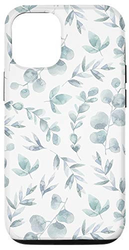 iPhone 12/12 Pro PRETTY FLORAL FLOWER PHONE CASE ROSE GARDEN TEAL LEAVES Case