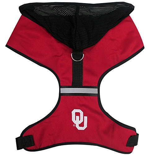 Pets First Collegiate Pet Accessories, Hooded Harness, Oklahoma Sooners, Large