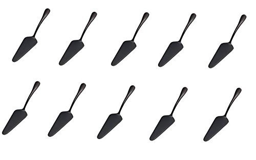 MBB 10x Cake Server Pie Holder Transfer Triangular Spade Spatula for Pizza Cake Baking (Black Polished)