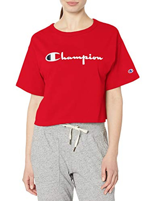 Champion Life Women's Heritage Cropped TEE, Scarlet, 2X Large