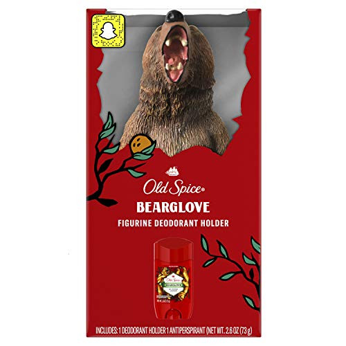OldSpice Figurine Deodorant Holder with Anti-Perspirant  and  Deodorant for Men 2.6 Oz, Gift Pack (Bearglove)