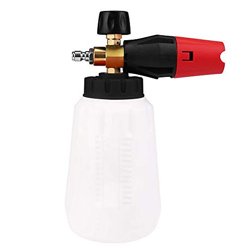 CREPRO Adjustable Foam Cannon 1L Bottle Snow Foam Lance Pressure Washer Gun Jet with 1/4" Quick Connector Foam Blaster for Pressure Washer Gun to Car Wash, Pressure Washer Accessories