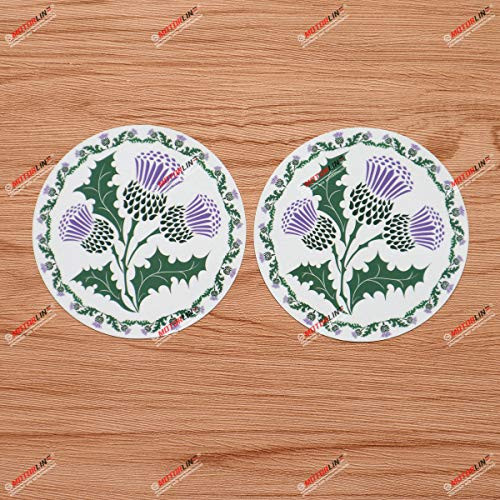 Thistle Flower Scottish Scotland Vinyl Decal Sticker - 2 Pack Glossy Round, 4 Inches - for Car Boat Laptop Cup Thistle Flower Scottish Scotland Vinyl Decal Sticker - 2 Pack Glossy Round, 4 Inches - for Car Boat Laptop Cup