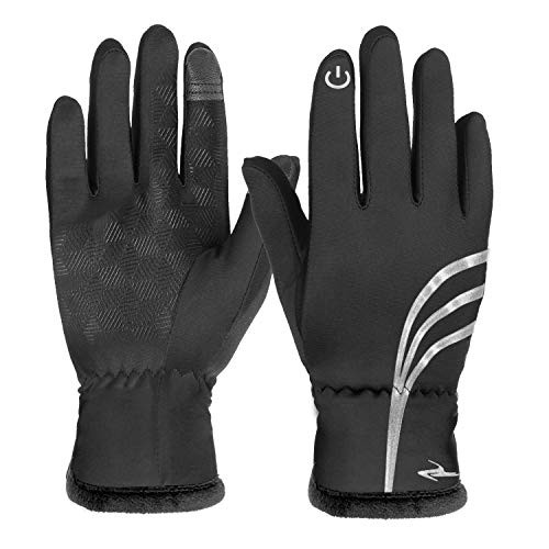 Winter Gloves for Women Men Touch Screen Gloves Warm Thermal Gloves Running Driving Riding Cycling Outdoor Sports Cold Weather Gloves,Black L