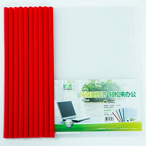 Z·Bling File Folder 10 Pieces A4 Document Organiser Sliding Bar Binder Transparent Report Covers Folder for Home School Office Documents Classification