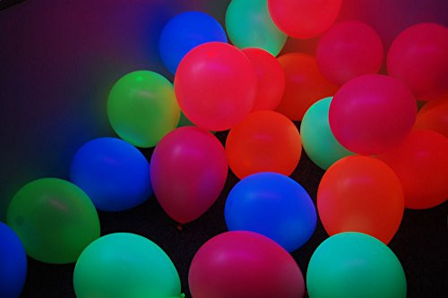 DirectGlow UV Neon Fluorescent Blacklight Reactive Glow Party Balloons (10)