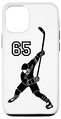 iPhone 12/12 Pro  65 Number 65 Hockey Player White Background Case