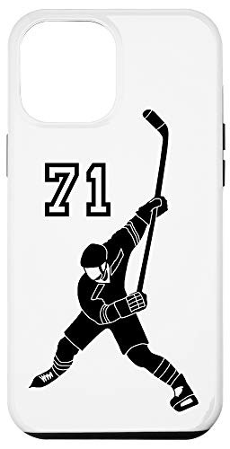 iPhone 12 Pro Max  71 Number 71 Hockey Player White Background Case