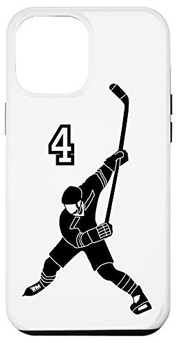 iPhone 12 Pro Max  4 Number 4 Hockey Player White Background Case