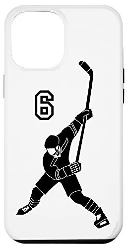 iPhone 12 Pro Max  6 Number 6 Hockey Player White Background Case