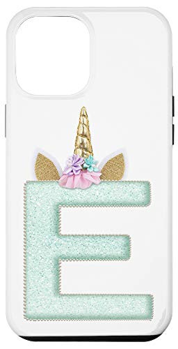 iPhone 12 Pro Max Monogram Unicorn Letter First Name Initial E Case
