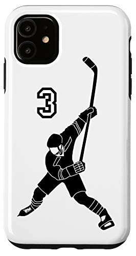 iPhone 11  3 Number 3 Hockey Player White Background Case