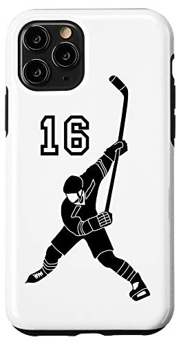 iPhone 11 Pro  16 Number 16 Hockey Player White Background Case