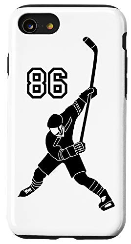 iPhone SE (2020) / 7 / 8  86 Number 86 Hockey Player White Background Case
