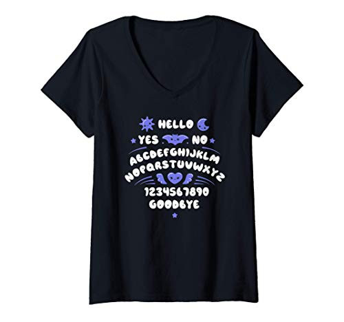Womens Cute Ouija Board Witch Gothic V-Neck T-Shirt