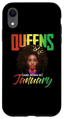 iPhone XR January Birthday Queen Black Pride Pan African Flag Afro Case