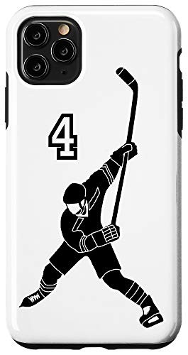 iPhone 11 Pro Max  4 Number 4 Hockey Player White Background Case