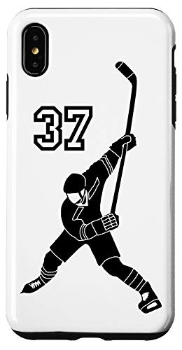 iPhone XS Max  37 Number 37 Hockey Player White Background Case