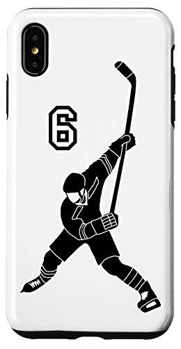 iPhone XS Max  6 Number 6 Hockey Player White Background Case