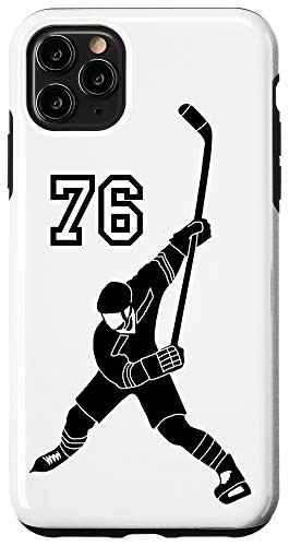 iPhone 11 Pro Max  76 Number 76 Hockey Player White Background Case