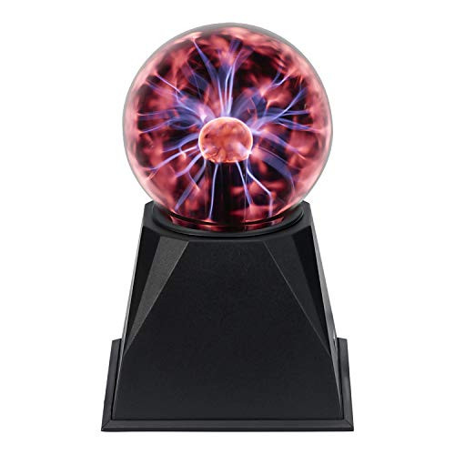 Plasma Ball Light 4" inch Interactive Touch Responsive Lamp Sound Activated Tesla Coil Lightning Effect Science Educational Fun Gift (4 Inch)