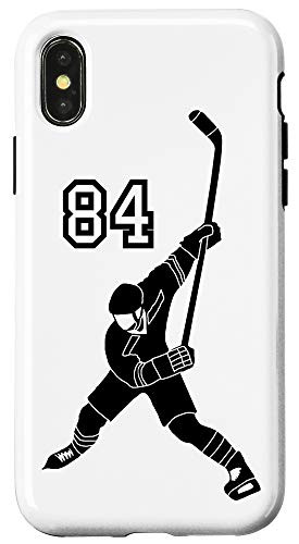 iPhone X/XS  84 Number 84 Hockey Player White Background Case