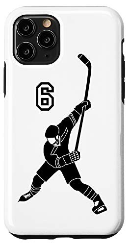 iPhone 11 Pro  6 Number 6 Hockey Player White Background Case