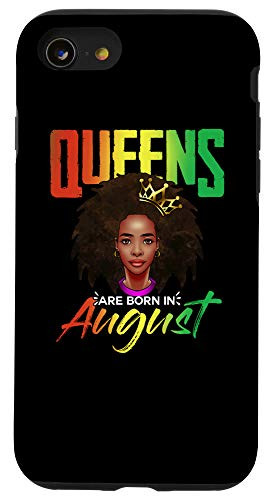 iPhone SE (2020) / 7 / 8 August Birthday Queen Gift Black Pride Pan African Flag Afro Case