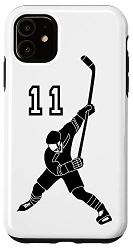 iPhone 11  11 Number 11 Hockey Player White Background Case