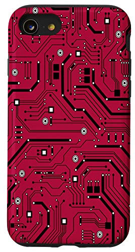 iPhone SE (2020) / 7 / 8 Red Circuit Board Inspired Case