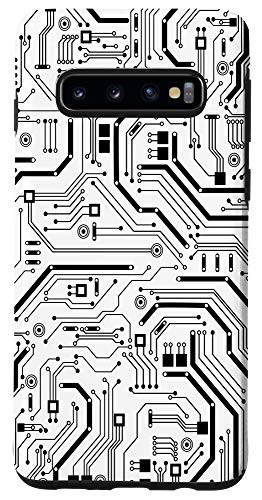 Galaxy S10 White Circuit Board Style Case