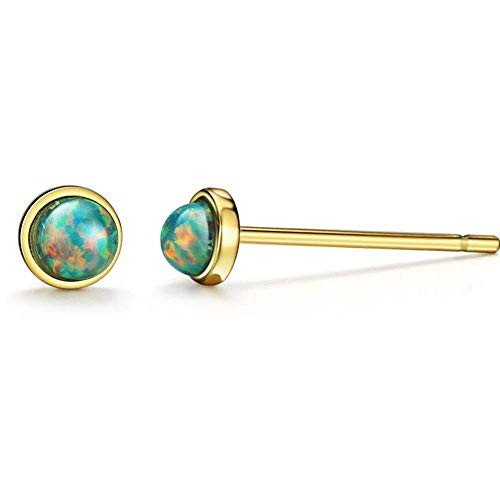 4mm Round Opal Earrings 925 Sterling Silver Hypoallergenic Opal Stud Earrings Bezel Tiny Stud Earrings Delicate Fire Opal Dainty Earring for Women Sensitive Ear 4mm Round Opal Earrings 925 Sterling Silver Hypoallergenic Opal Stud Earrings Bezel Tiny Stud Earrings Delicate Fire Opal Dainty Earring for Women Sensitive Ear