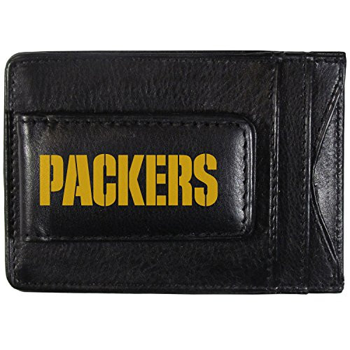 Siskiyou NFL Green Bay Packers Logo Leather Cash and Cardholder, Black