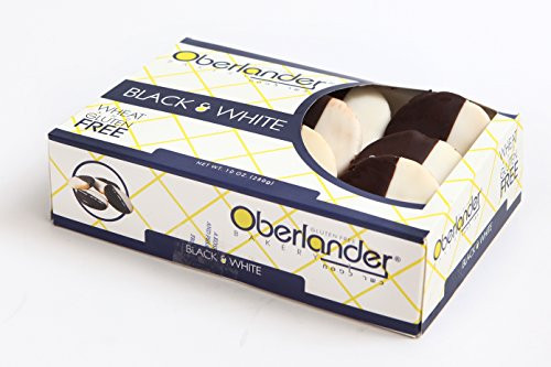 Oberlander's Gluten Free Black  and  White Cookies - Wheat, Soy  and  Dairy Free - Certified Kosher for Passover  and  Year-round - 10 OZ