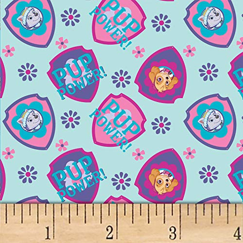David Textiles Paw Patrol Shield Toss Light Blue Fabric Fabric by the Yard