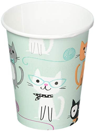 Creative Converting 328591 Purr-FECT Paper Cups Party Supplies, 9 oz, Multicolor