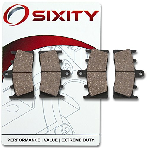 Sixity Front Organic Brake Pads 2000-2003 for Kawasaki ZX1200 Ninja ZX-12R Set Full Kit A1 A2 B1 B2 Complete