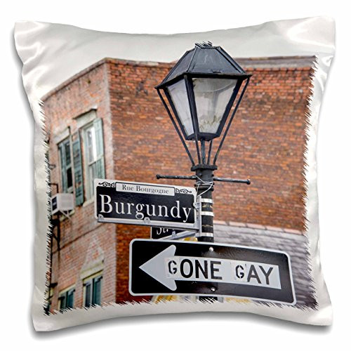 3D Rose US LA New Orleans French Quarter Traffic Sign amended Pillow Case 16" x 16"