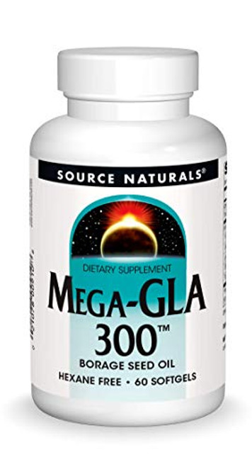 Source Naturals Mega-GLA 300 - Borage Seed Oil That is Hexane-Free - 60 Softgels Source Naturals Mega-GLA 300 - Borage Seed Oil That is Hexane-Free - 60 Softgels