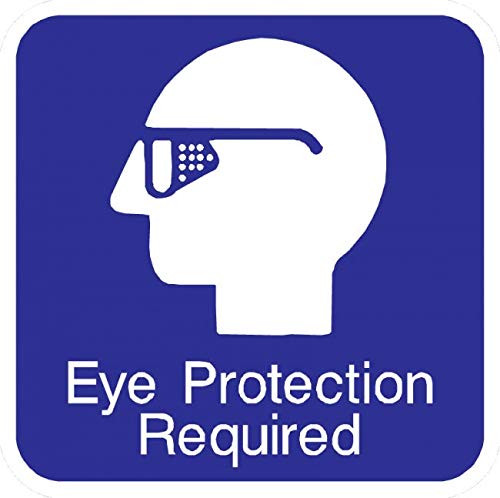 Vinyl Stickers - Bundle - Safety and Warning Signs Stickers - Eye Protection Required Sign K2-10 Pack (3.5" x 5")