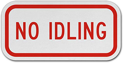 Vinyl Stickers - Bundle - Safety and Warning Signs Stickers - No Idling Sign K7-10 Pack (3.5" x 5")