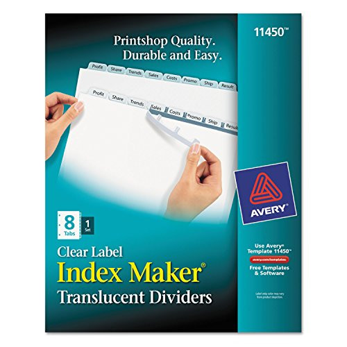 AVE11450 - Print and Apply Index Maker Clear Label Plastic Dividers