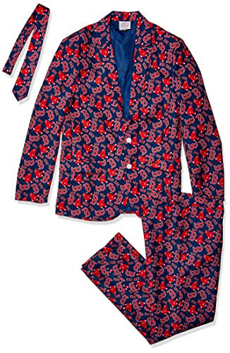 FOCO MLB Boston Red Sox Mens Repeat Ugly Business Suit - MENSREPEAT Ugly Business Suit - Mens, Team Color, L