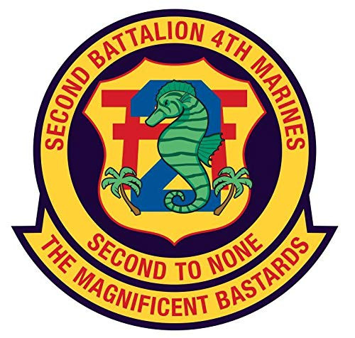 Sticker 2nd Battalion 4th Marine Regiment Decal for Car Truck Bumper Laptop Vinyl Military US Army United States Military Armed Forces Second to None The Magnificent Bastards (8 inch)