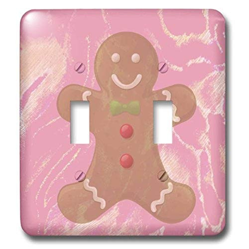 3dRose lsp_42705_2 Abstract Pink Gingerbread Man Cookie Toggle switch