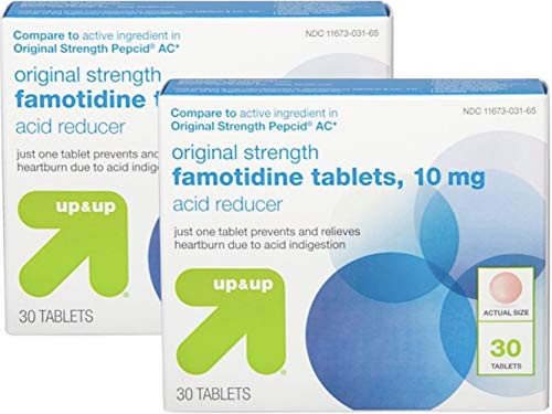 Famotidine 10mg Original Strength Acid Reducer Tablets - 30ct - Up and Up (2 Pack)