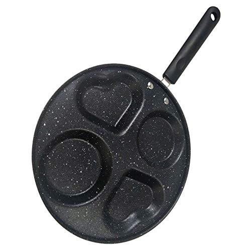 Decdeal 4-Cup Egg Frying Pan - Professional Egg Cooker Pan - Swedish Pancake, Plett, Crepe Pan for Gas Stove