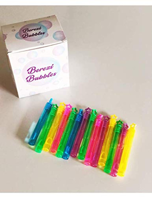Berezi Bubbles 48 Pack Mini Star Bubble Wands  Great Wand Bubbles Party Favors for Gender Reveal Parties, Birthday's and Weddings